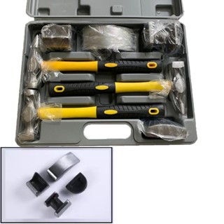 ค้อนเคาะตัวถังด้ามไม้ Hickory 7ตัวชุด ในกระเป๋าพลาสติก (Auto Body Repair Tool Set)