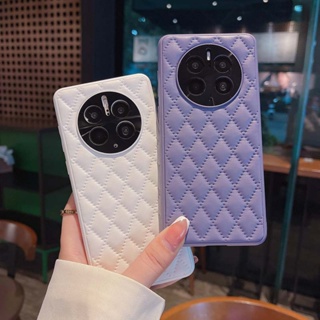 เคสหนัง TPU นิ่ม ป้องกันลายนิ้วมือ ทรงสี่เหลี่ยมขนมเปียกปูน สําหรับ Huawei Mate 50 40 30 Pro