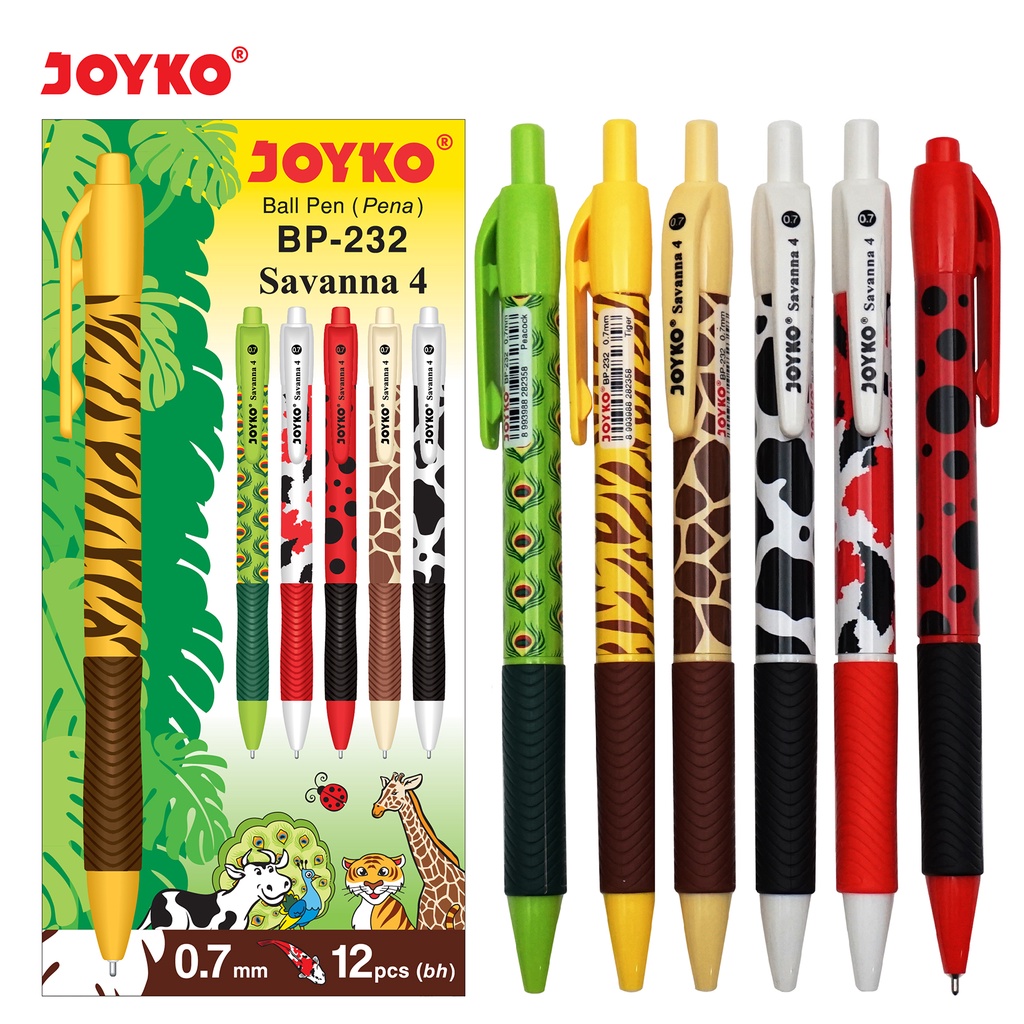 Ballpen BP-232 (Savanna 4) 1 กล่อง 12 ชิ้น Joyko