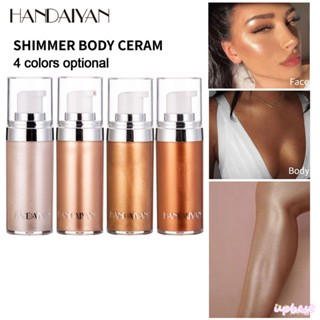 ♕HANDAIYAN 4สี Highlighter Liquid Foundation Natural สามมิติ Brightening Repairing Contouring Blush Long-Lasting Face แต่งหน้าเครื่องสำอาง UPBEST