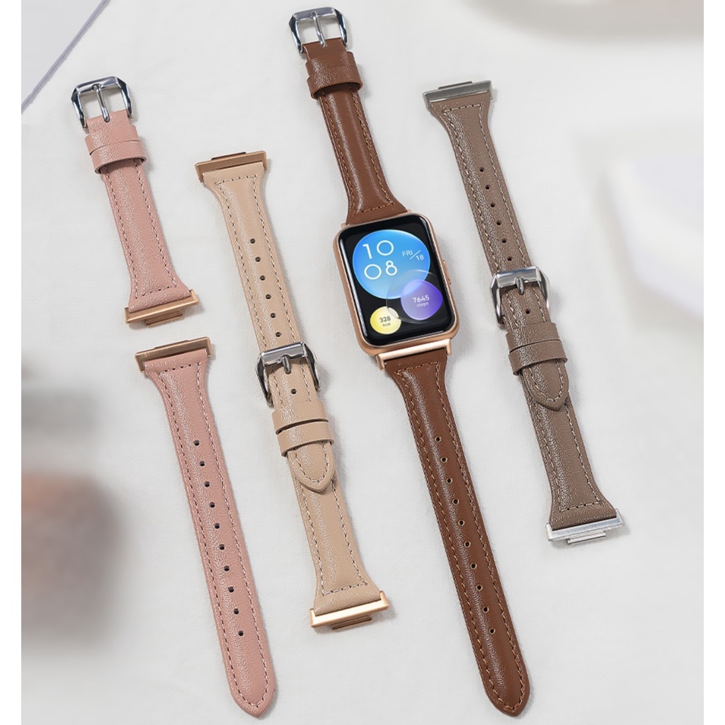 สายนาฬิกาข้อมือหนัง แบบเปลี่ยน สําหรับ Slim Leather Strap สาย Huawei watch fit 2 สาย Bracelet Replacement Band For Huawei Fit 2 Strap สายนาฬิกา huaweiwatch fit 2 สายนาฬิกา Smart Watch Huawei Watch Fit Strap สาย huawei watch fit สายนาฬิกา huaweiwatch fit