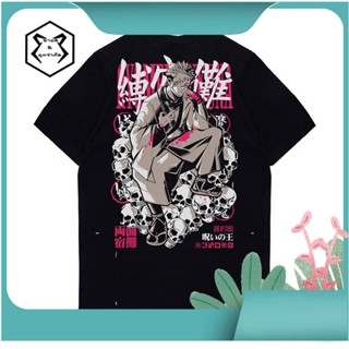 Bh1 เสื้อยืดแขนสั้นลําลอง พิมพ์ลายกราฟฟิค Jujutsu Kaisen-Ryomen Sukuna แฟชั่นสําหรับผู้ชาย และผู้หญิง_05