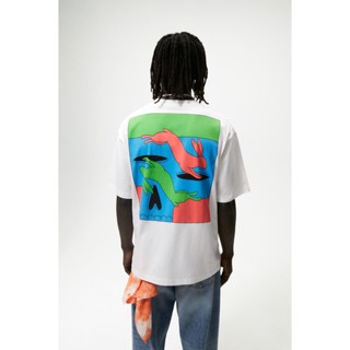 Zara เสื้อยืดแขนสั้น ผ้าฝ้าย พิมพ์ลาย สําหรับผู้ชาย และผู้หญิง 6224307 250