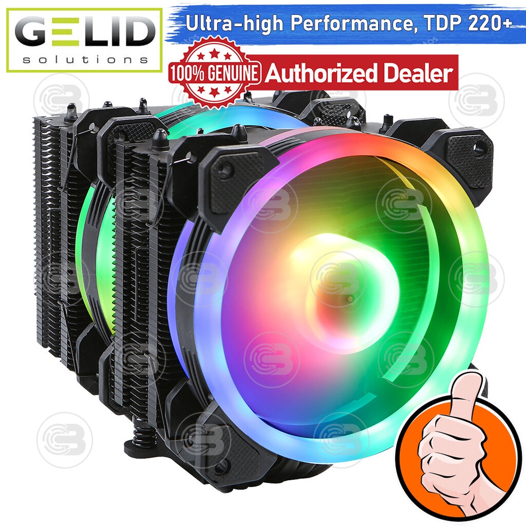 [CoolBlasterThai] GELID GLACIER BLACK High Performance Twin-Tower Heatsink ประกัน 5 ปี (CC-Glacier-02-A)