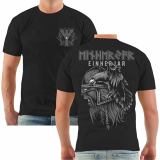 เสื้อยืด พิมพ์ลาย Rare Ger Rune Crow Odin Thor Valhalla Vikings Warriors สําหรับผู้ชาย_07