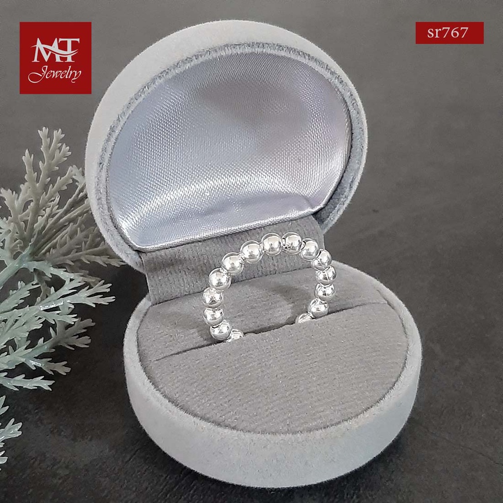 MT แหวนเงินแท้ บอลกลม รอบวง ไซส์ 52 55 56 59 Sterling Silver Ring (sr767) MT Jewelry มณีธารา