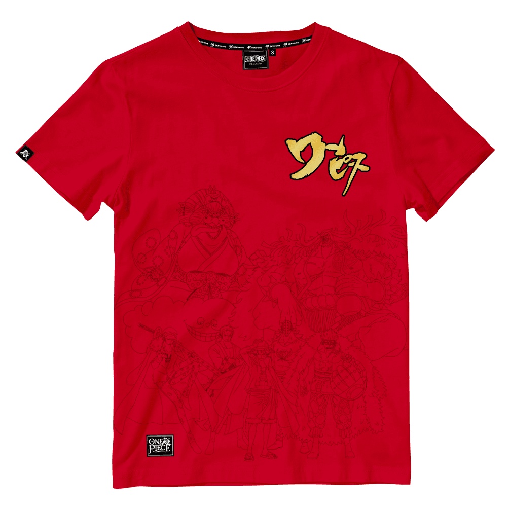 Dextreme เสื้อยืด วันพีซ (DOP-1678) One Piece สีแดง และ สีขาว