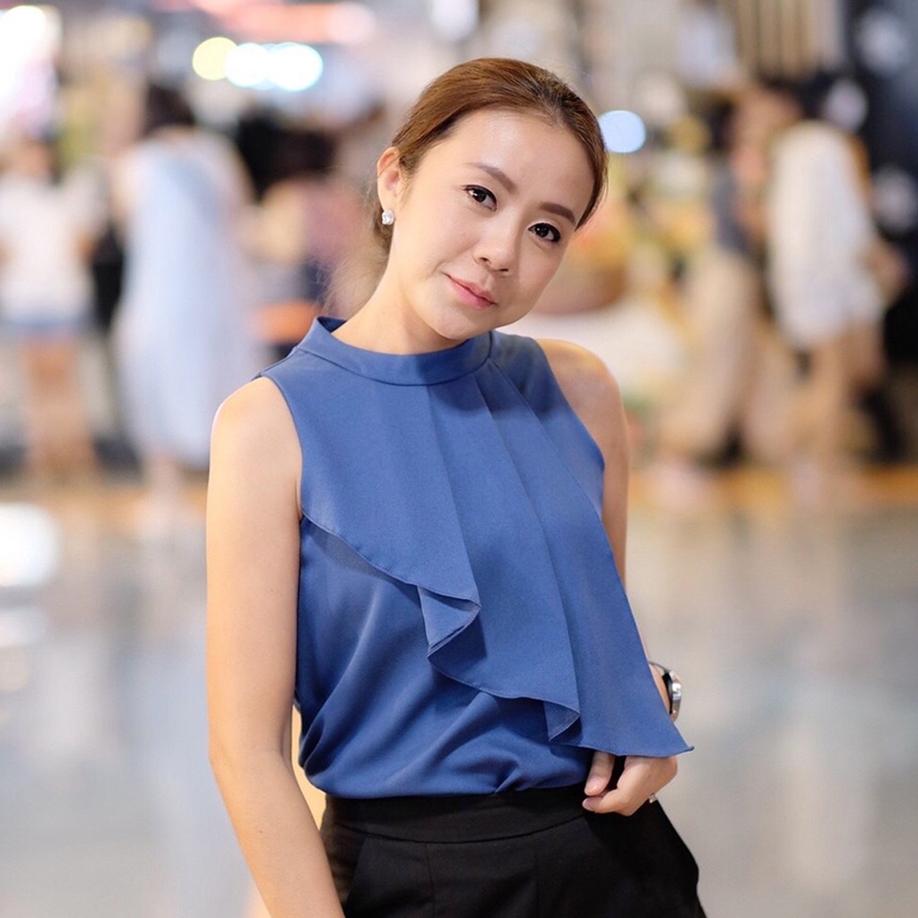 ส่งไว เสื้อแขนกุด ระบายอก (VT051)