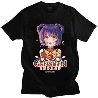 Funny Genshin Impact Xiangling T Shirt Men Short Sleeved Game Anime T-shirt Streetwear Tee Tops Kawaii Cotton Tshir_03