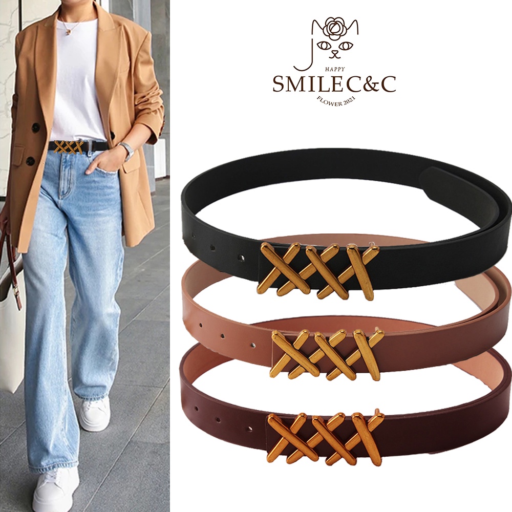 SmileFairyCC【COD & พร้อมส่ง】เข็มขัดแฟชั่น ขนาดเล็ก ปรับได้ สไตล์เกาหลี สําหรับผู้หญิง