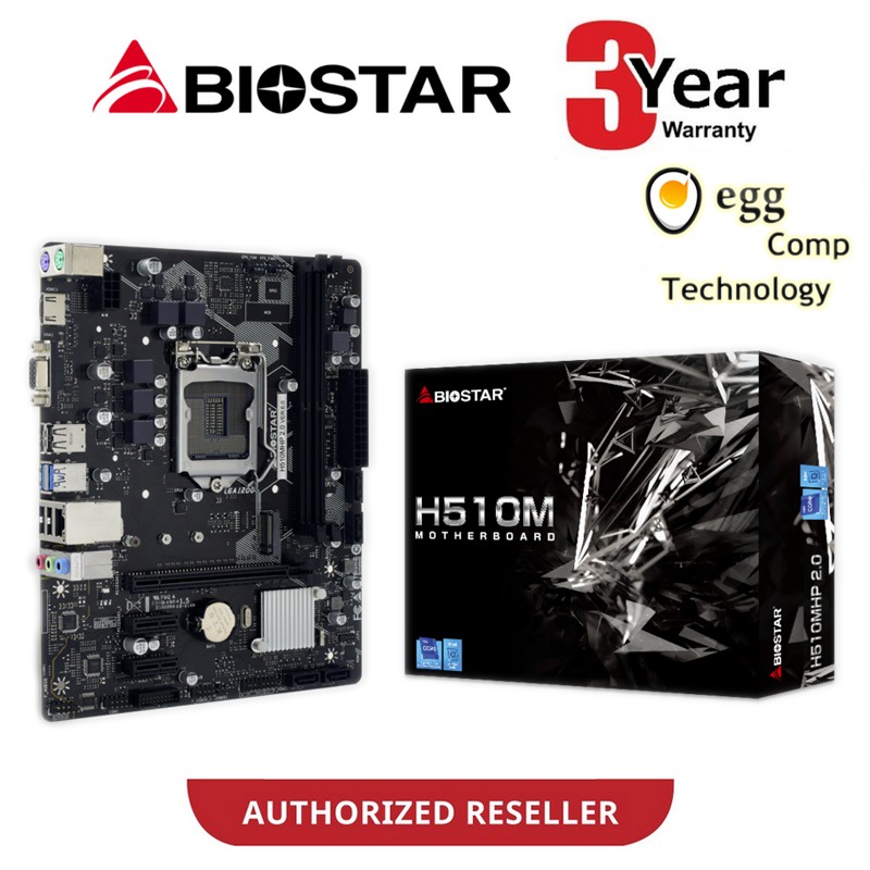 BIOSTAR H510M 2.0 LGA1200 MOTHERBOARD / H510MH