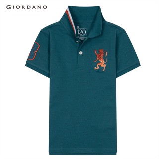 GIORDANO เสื้อโปโลเด็ก Junior 3D Lion Polo 03011222