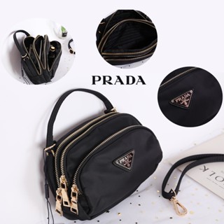 PRADA MINI 3 ZIPPER NYLON HANDBAG &amp; SHOULDER BAG  AL245 👉เช็คงานก่อนกดสั่ง