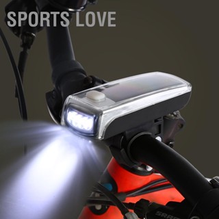 Sports Love พลังงานแสงอาทิตย์ USB กันน้ำไฟ LED ความปลอดภัยกลางคืนขี่แฮนด์จักรยานแฟลช