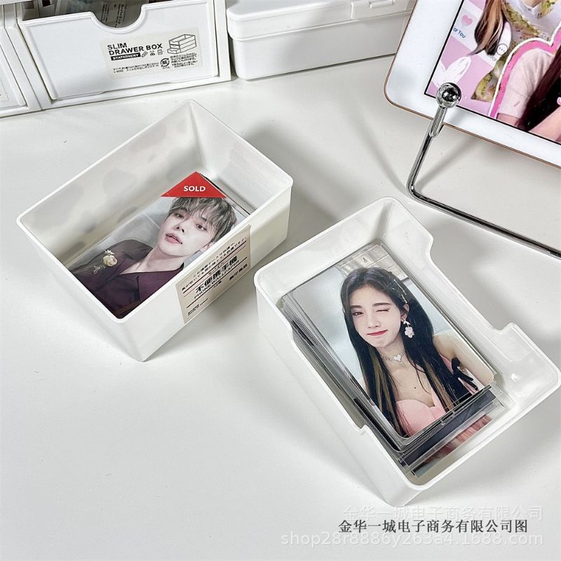 🤍พร้อมส่ง!กล่องเก็บการ์ด สีขาว มินิมอล สไตล์ญี่ปุ่น เก็บสติกเกอร์