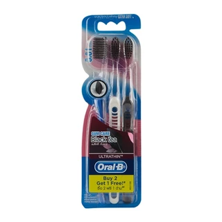 ORAL-B Ultra Thin Black Tea Gum Care Extra Soft Pack 3 แปรงสีฟัน 3pcs