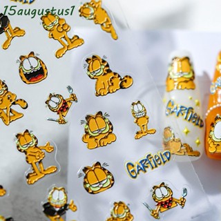 Augustus สติกเกอร์ ลายการ์ตูนแมว Garfield Sakura Mario น่ารัก มีกาวในตัว สําหรับตกแต่งเล็บ DIY