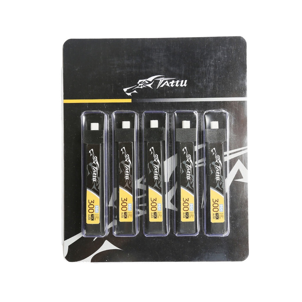 Tattu 300mAh 3.8V High Voltage 75C 1S1P Lipo Battery Pack With JST-PHR 2.0 Plug (5pcs) อุปกรณ์โดรน D