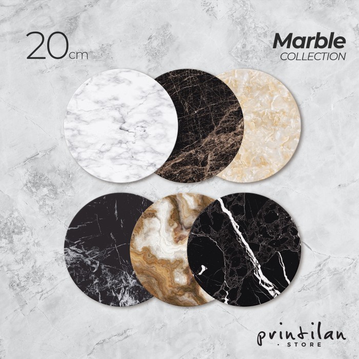 [รอบ 20 ซม.] MARBLE COLLECTION CAKE BOARD / Printilan Store CAKE Stand