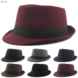 【STYLEF】Men Women Classic Thick Short Brim Manhattan Gangster Trilby Cap Fedora Hat【fashion-Clothes】