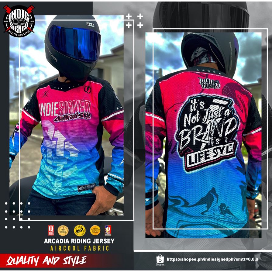 เสื้อขี่มอเตอร์ไซค์แขนยาวสําหรับผู้ชาย Aircool Plus Size Full Sublimation INDIE ARCADIA RIDING JERSEY (AIRCOOL)