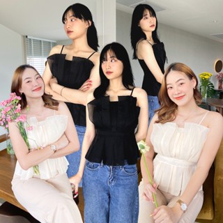 พร้อมส่ง 🦔 Gifted blouse เสื้อสายเดี่ยวแต่งจีบแบบกระโปรง (IN37374)