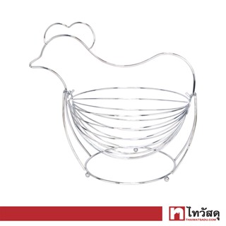 KASSA HOME ตะกร้าอเนกประสงค์รูปทรงไก่ รุ่น J-02944 ขนาด 30 x 23 x 29.5 ซม. สีเงิน