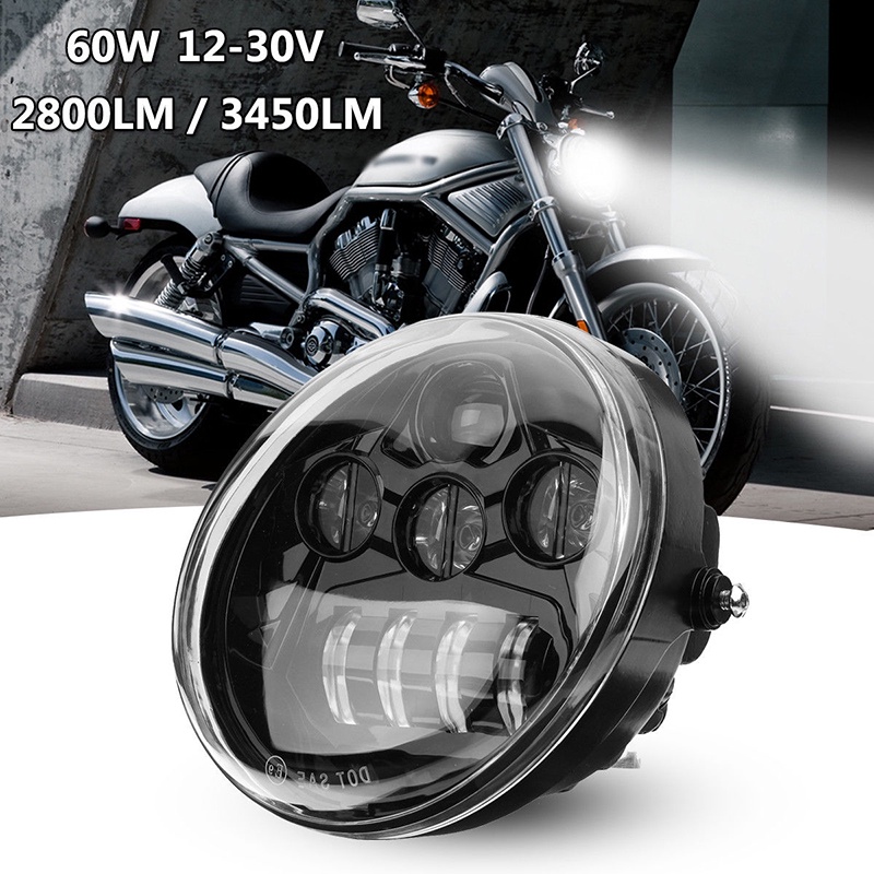 รถจักรยานยนต์ LED ไฟหน้ารูปไข่ Daymaker สําหรับ Harley Davidson VRSC V-rod 02-17