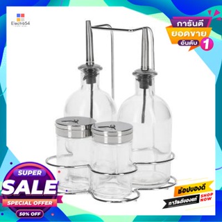 Condiment ชุดใส่เครื่องปรุงแก้ว 5 ชิ้น Kassa Home รุ่น 2144 ขนาด 80 มล. สีใสglass Condiment Set 5 Pieces  Home No. 2144