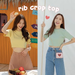 Rib crop top💕💫 - เสื้อครอปผ้าร่องเล็ก ราคาพิเศษ