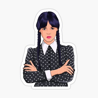 สติ๊กเกอร์กันน้ำ สติ๊กเกอร์ติดรถ แม่เหล็กติดตู้เย็น Wednesday Addams Jenna Ortega WEDA63