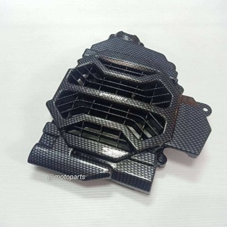 ฝาครอบหม้อน้ำ (DRAGON) CLICK PLAY คาร์บอนดำ motorcycle radiator cover T1