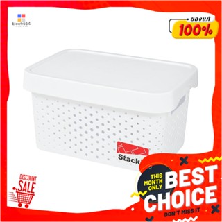 STORAGE กล่องฝาปิด STACKO BALM S 22x31.6x17 ซม. สีขาวSTORAGE BOX WITH LID STACKO BALM S 22x31.6x17CM WHITE