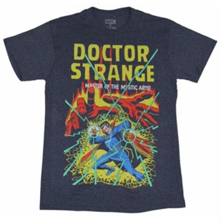 Dr. Strange (Marvel Comics)  - Battling Doctor Under Logo &amp; Hands mens cotton classic fashion round neck T-shirt_04