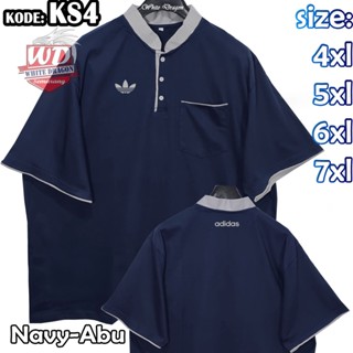 เสื้อยืด KOKO คอปก สีเทากรมท่า ขนาดใหญ่ 4XL 5XL 6XL 7XL Bigsize JUMBO KS4