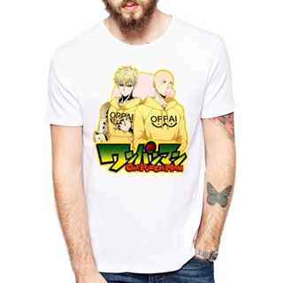 เสื้อยืดลําลอง แขนสั้น พิมพ์ลายการ์ตูน ONE Punch Man ONE Oppai สีขาว สําหรับผู้ชายS-5XL_09