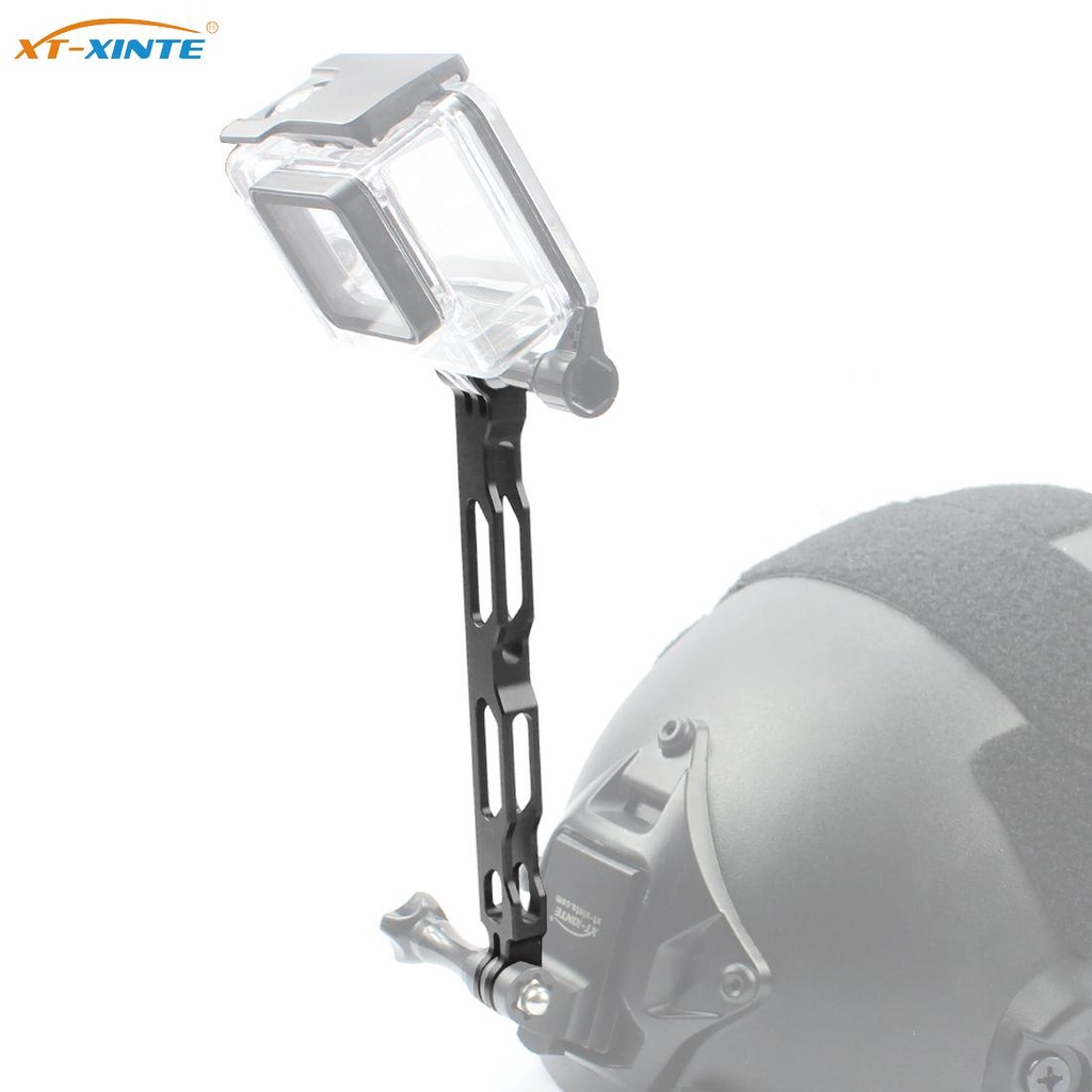 Xt-xinte อลูมิเนียมอัลลอยด์ Selfie หมวกกันน็อค Extension Arm Rod Bracket ขาตั้งกล้องอะแดปเตอร์สําหรับ GoPro 13 12 11 10 Action กล้อง
