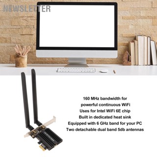  Newsletter การ์ดเครือข่าย PCI E WiFi 6E AX5400 BT5.2 อ่างความร้อนในตัว Triple Band Chip 5400Mbps Adapter สำหรับเดสก์ท็อปพีซีสำหรับ Win10 64 บิต