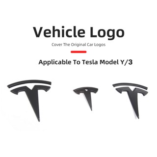 Tesla สติกเกอร์โลโก้ สีดําด้าน 3 ชิ้น สําหรับโมเดล Y 2021 2022