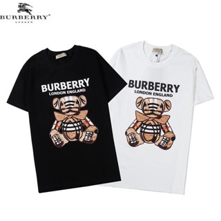 เสื้อยืดแขนสั้นผ้าฝ้ายพิมพ์ลาย Burberry แฟชั่น Unisex_01