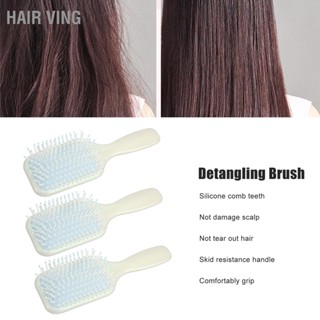 HaiR Ving 3pcs Paddle Hairbrush ซิลิโคน Hairdressing Massager แบบพกพา Detangling Brush สำหรับผู้หญิง