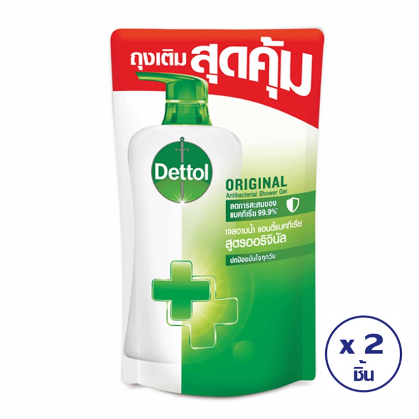[ทั้งหมด 2 ชิ้น] เดทตอล เจลอาบน้ำ แอนตี้แบคทีเรีย สูตรออริจินอล รีฟิล 400 มล. DETTOL SHOWER GEL ORIGINAL REFILL