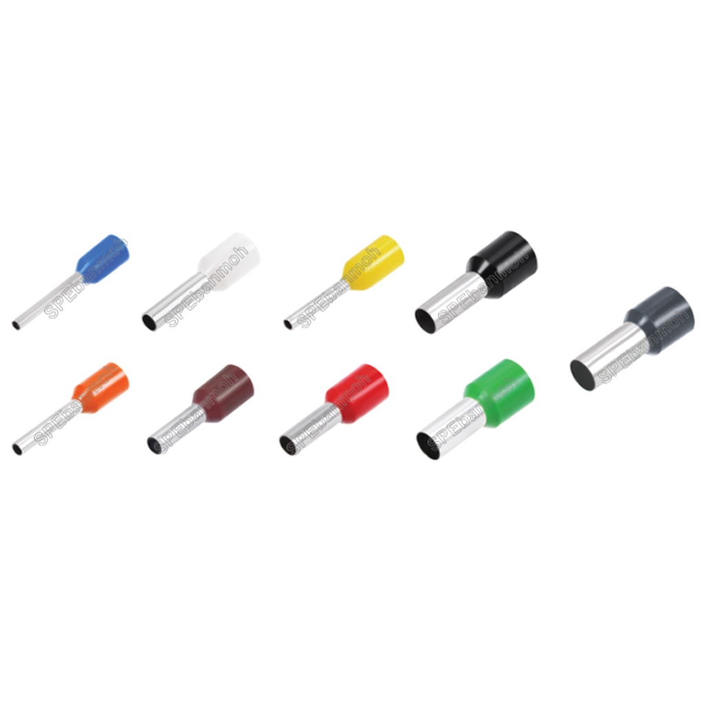 [ 100ชิ้น/แพ็ค ] VE0512 Red สีแดง สำหรับสาย 1x0.5 หางปลาคอร์ดเอ็น Cord-N Terminal Crimping หางปลาเข็ม คอร์ดเอ็น หางปล...