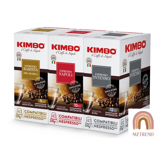 [MZTREND] Kimbo Nespresso เนสเพรสโซที่เข้ากันได้ขายดี 3 รส 40 แคปซูล / ทำในอิตาลี