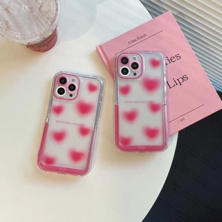 ✨ส่งเชือกเส้นเล็ก✨เคสไอโฟน 14 Pro Max 13 12 11 เคส for iPhone 14พลัส รูปหัวใจ พร้อมขาตั้ง พกง่ายๆ การป้องกันการตก Case