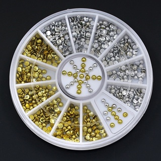 【AG】2mm Nail Art Decoration Wheel 12 Wheels Acrylic Elegant Jewels Decor Wheel