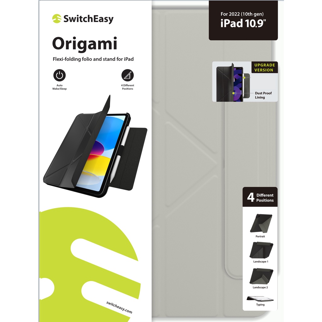 SE Origami เคสสำหรับไอแผด 10.9" เจน 10 ปี 2022 ยี่ห้อ SwitchEasy ฝาพับแบบจีบ ผิวเคสเป็นหนังสังเคราะห์