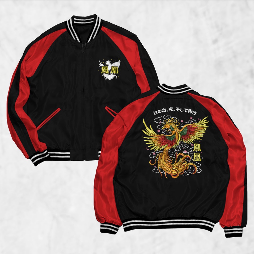 HIPNOP Sukajan PHOENIX Jacket สกรีนลายแจ็คเก็ตผู้ชายและผู้หญิง Distro Unisex Japan Premium Original