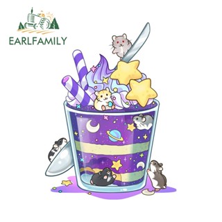 Earlfamily สติกเกอร์ลามิเนต รูปสัตว์น่ารัก 13 ซม. x 13 ซม. ทําความสะอาดพื้นผิวเรียบ และเรียบเนียน