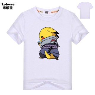 Kids New Naruto Pokemon Pikachu Cartoon T shirt Short Sleeve Cotton Tees Funny Tops for Boys_07